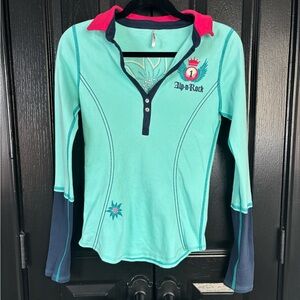 Alp N Rock Aqua and Navy Long Sleeve Shirt